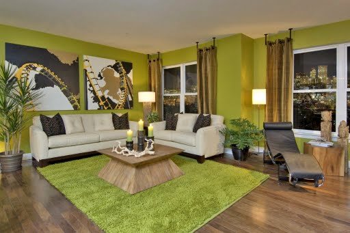 living-room-colors-lime-green Summer interior design trends