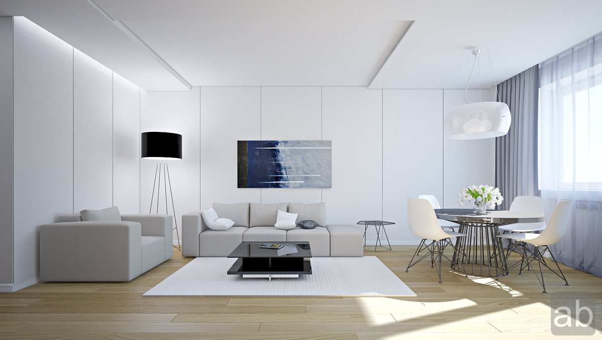 white-themed-living-room Summer interior design trends
