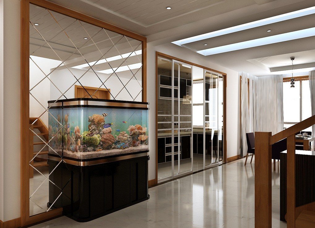 Living-room-aquarium Stylish Living Room Accessories for Adding More Grace 