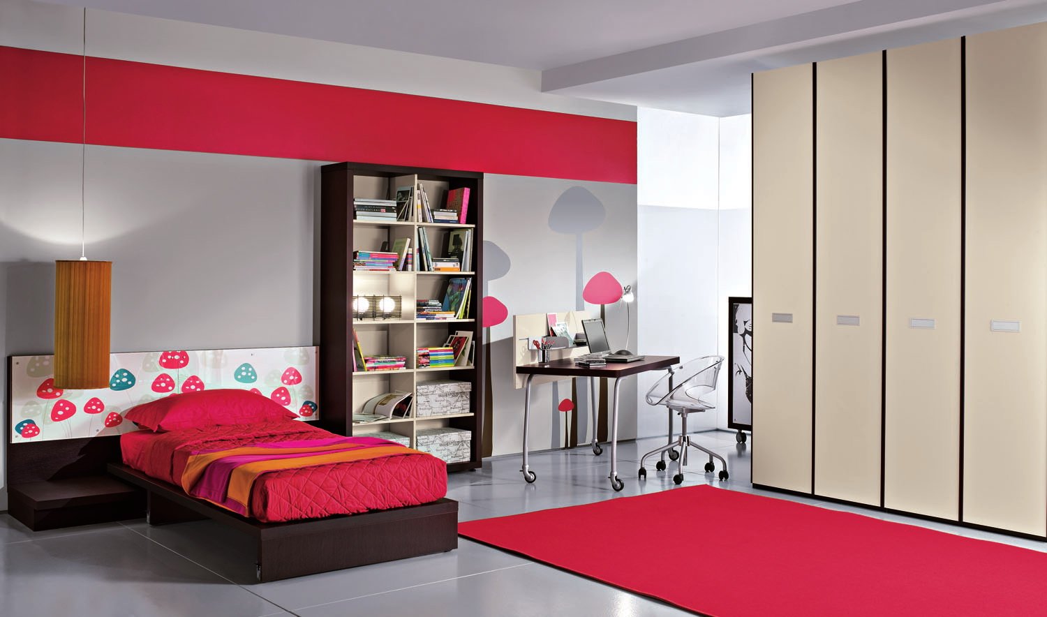 red-theme-teen-bedroom-design-idea red theme teen bedroom design idea