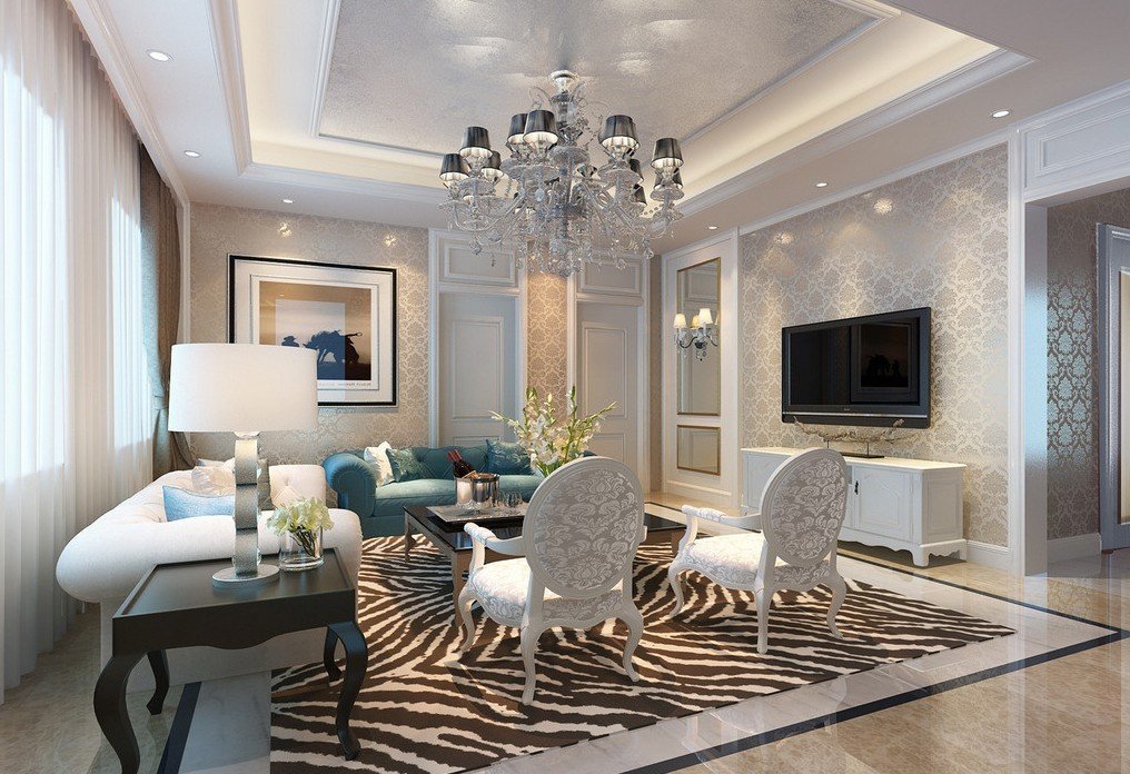 living-room-chandelier Interior Lighting Themes Do Make a Difference