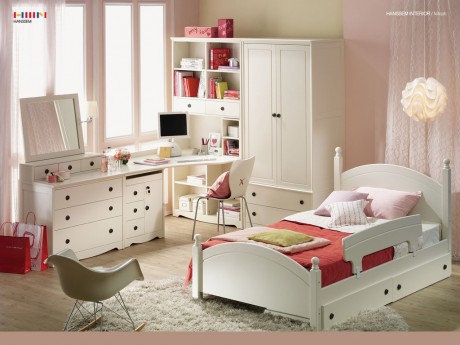 white teen room design