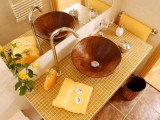 wood texture bathroom sink