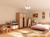 All Wood Pink Kids Room Design