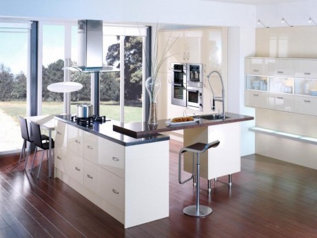 Open White Kitchen Design Idea