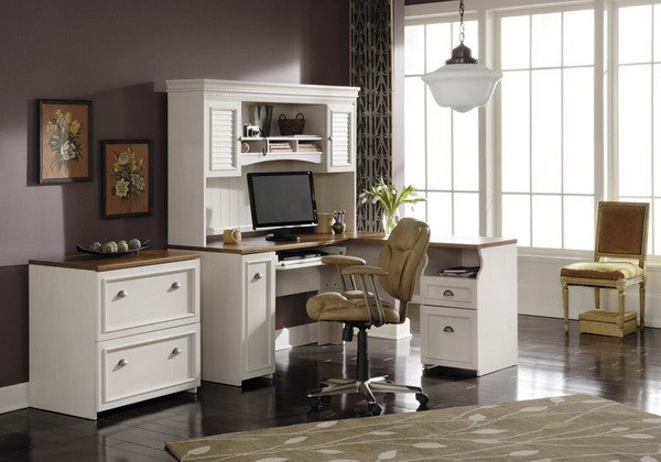 White-Home-Office-Furniture Steps to an Organized home office