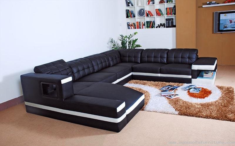 black-Leather-sectional-sofas Modern sofa ideas for living room