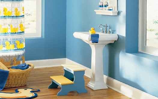 blue-and-yellow-color-bathroom 10 Best Bathroom Color schemes