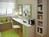 teen room study table and shelving ideas