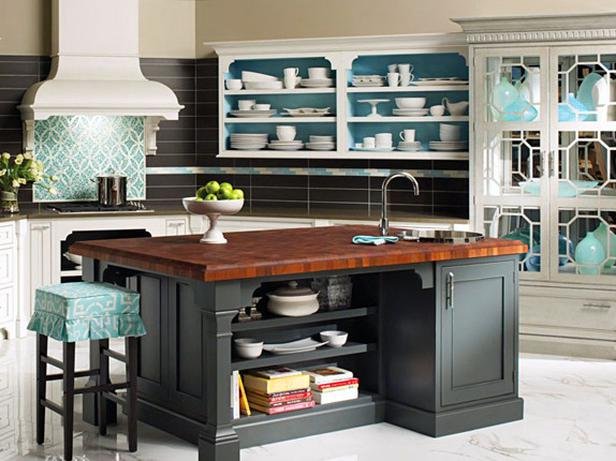 turquoise-white-color-kitchen-shelving-idea Kitchen Shelving Ideas