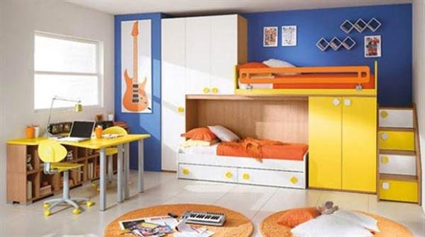 twin-Kids-Bedroom-wardrobe Twin kids bedroom design ideas