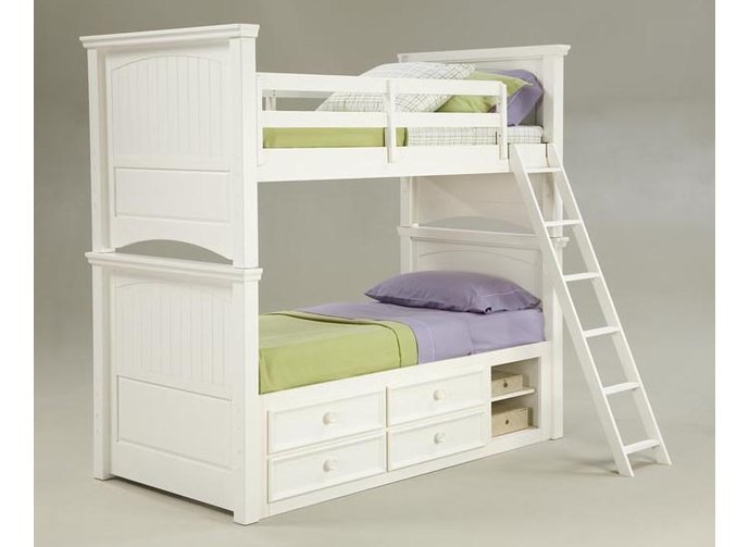 white-twin-bunk Twin kids bedroom design ideas