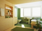 yellow and green bathroom