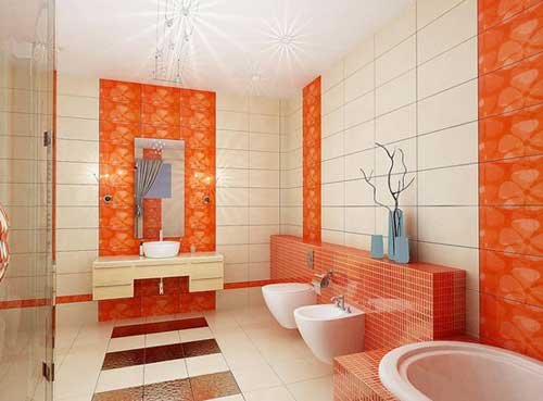 Elegant-white-orange-bathroom Elegant white orange bathroom