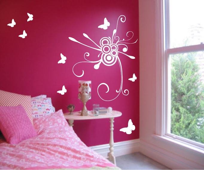 Wall-Decals-For-Girl-Bedroom Pink Bedroom Themes for Girls