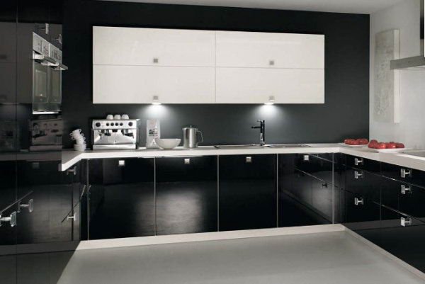 lavish-black-white-kitchen-design How to give fresh look to your kitchen