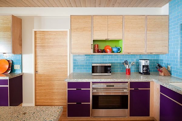 ideas-pictures-remodel-contemporary-design-photos-kitchens-decorating-color-paint-interior-Elegant-Used-Color-In-Your-Dull-Kitchen-Remodel-Blue-Tiles-Contastive-Design How to make the kitchen colorful?