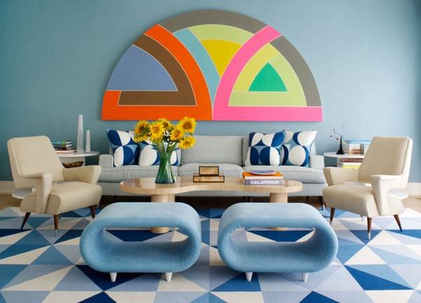Living-room-with-geometric-flair How to make your home lively?