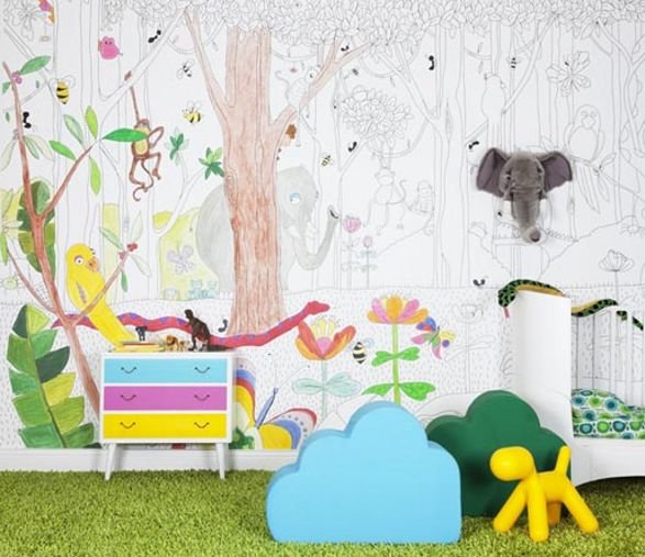 jungle-dudes-wallpaper-for-kids-room Wall paper for children and home office