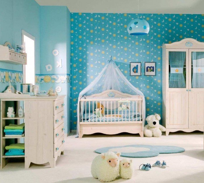 Baby-room-decor-in-blue How to decorate home for New Year?