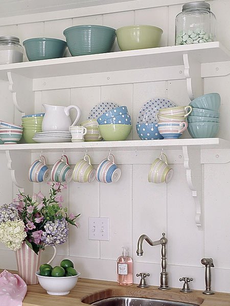 open-shelves-colorful-dishes Tricks on how to add style in your home