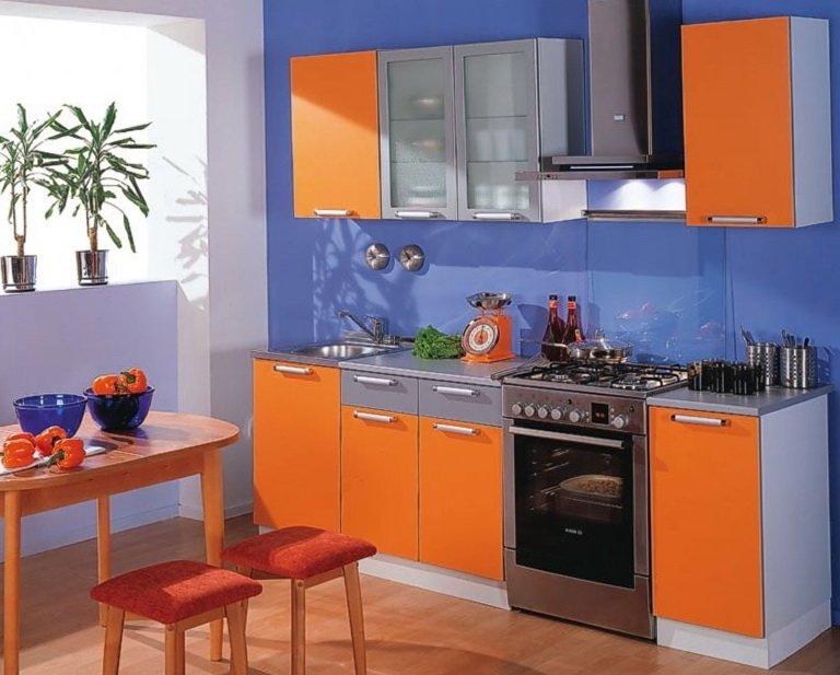 1-blue-and-orange-kitchen Kitchen designs for your home