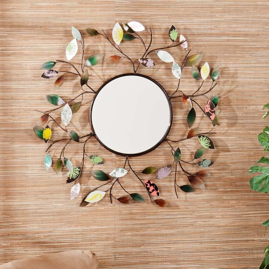 Upton-Home-Leah-Decorative-Metallic-Leaf-Wall-Mirror-L15709263 How to décor home for Basant Pachmi?