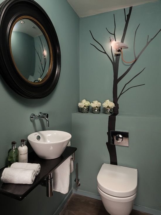 61e0f47fc77e0dc6dc95981fc9476a6c How to add contemporary look to the powder room?