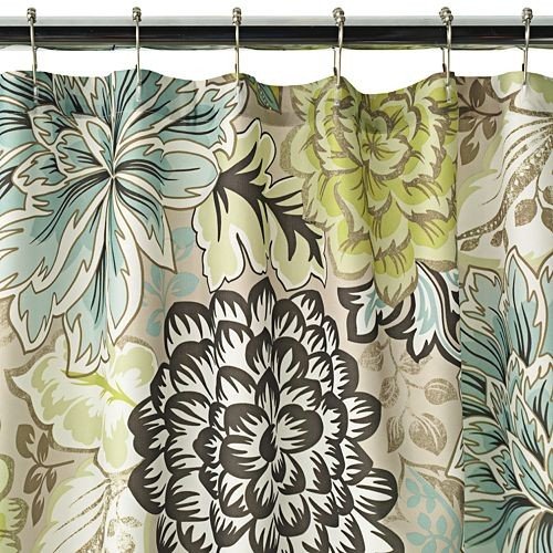 floral-print-shower-curtain floral print shower curtain