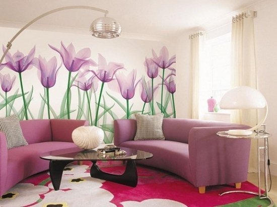 living-room-wall-decorating-purple-color-theme 10 Brilliant Home Decor Ideas For This Monsoon
